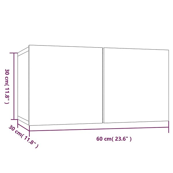 sienas TV skapītis, ozola krāsa, 60x30x30 cm, inženierijas koks