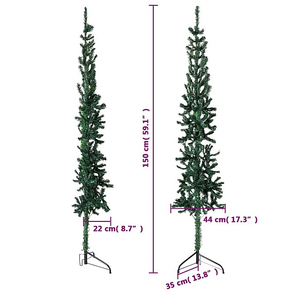 mākslīgā Ziemassvētku egle ar statīvu, pusapaļa, zaļa, 150 cm