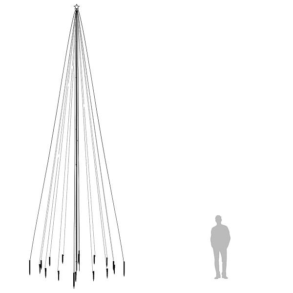 Ziemassvētku egle ar pīķi, 1134 krāsainas LED lampiņas, 800 cm