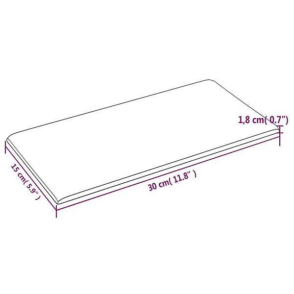 sienas paneļi, 12 gab., melni, 30x15 cm, audums, 0,54 m²