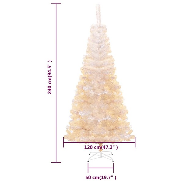 mākslīgā Ziemassvētku egle, zaigojoši zaru gali, balta, 240 cm