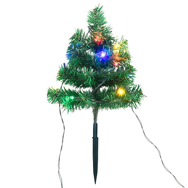 Ziemassvētku egļu celiņš, 6 egles, krāsainas LED, 45 cm, PVC