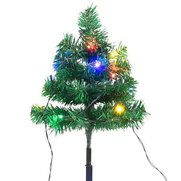 Ziemassvētku egļu celiņš, 6 egles, krāsainas LED, 45 cm, PVC