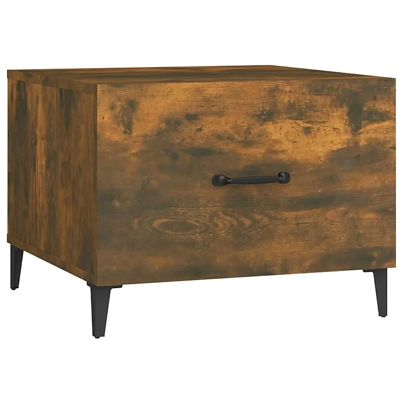 Kavos staliukas su kojelėmis, dūminio ąžuolo, 50x50x40cm Kavos staliukas su kojelėmis, dūminio ąžuolo, 50x50x40cm