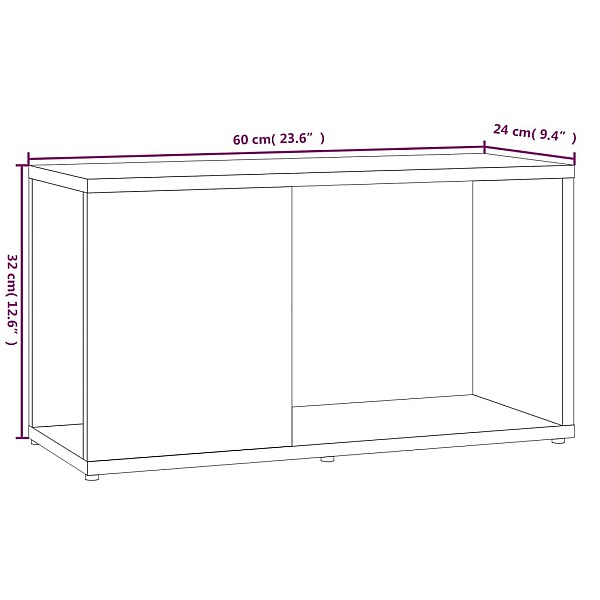 TV galdiņš, ozolkoka krāsa, 60x24x32 cm, inženierijas koks