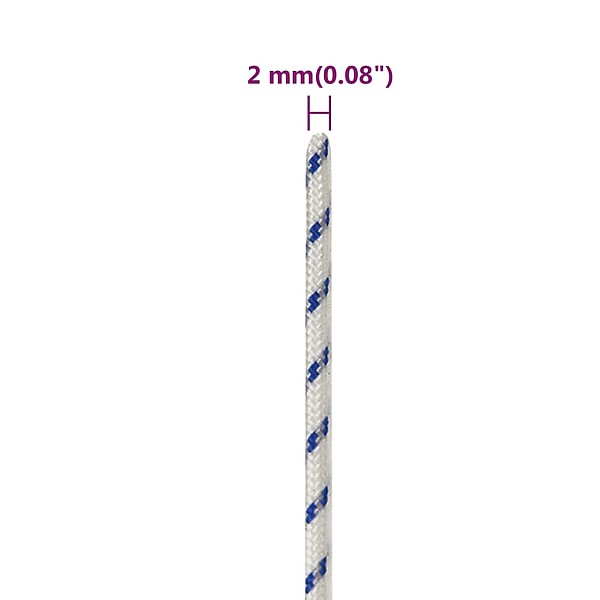 laivu virve, balta, 2 mm, 25 m, polipropilēns