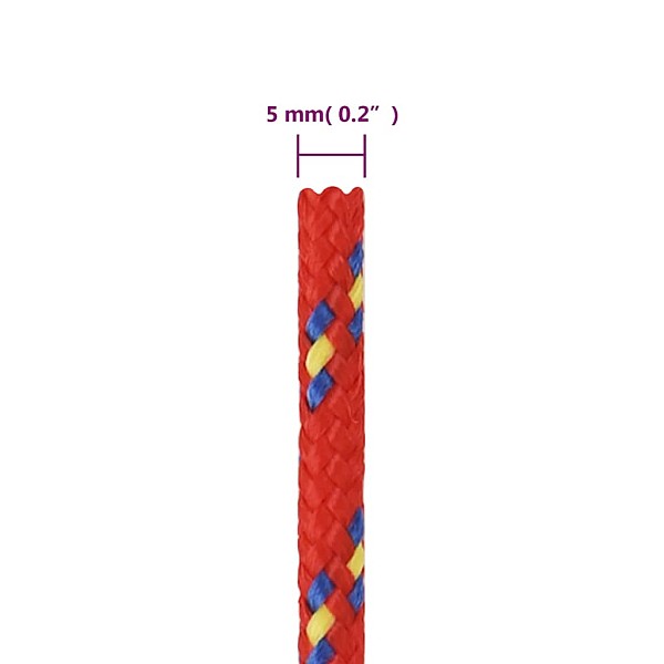 laivu virve, sarkana, 5 mm, 25 m, polipropilēns