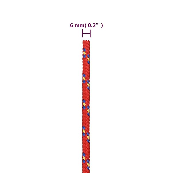 laivu virve, sarkana, 6 mm, 25 m, polipropilēns