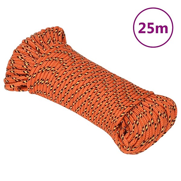 laivu virve, oranža, 4 mm, 25 m, polipropilēns