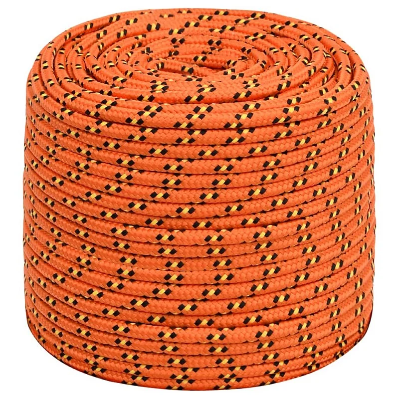 Valties virvė, oranžinės spalvos, 10mm, 25m, polipropilenas Valties virvė, oranžinės spalvos, 10mm, 25m, polipropilenas