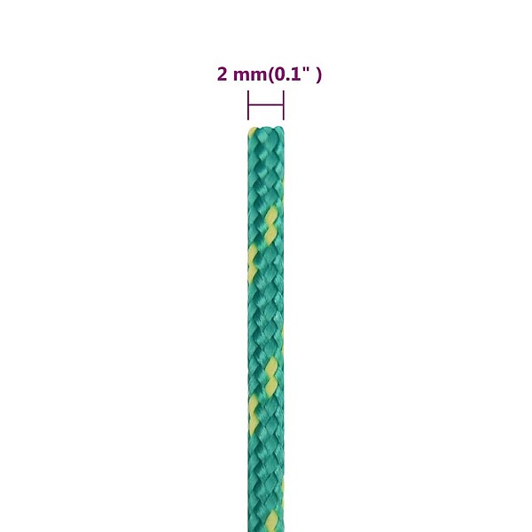 laivu virve, zaļa, 2 mm, 25 m, polipropilēns