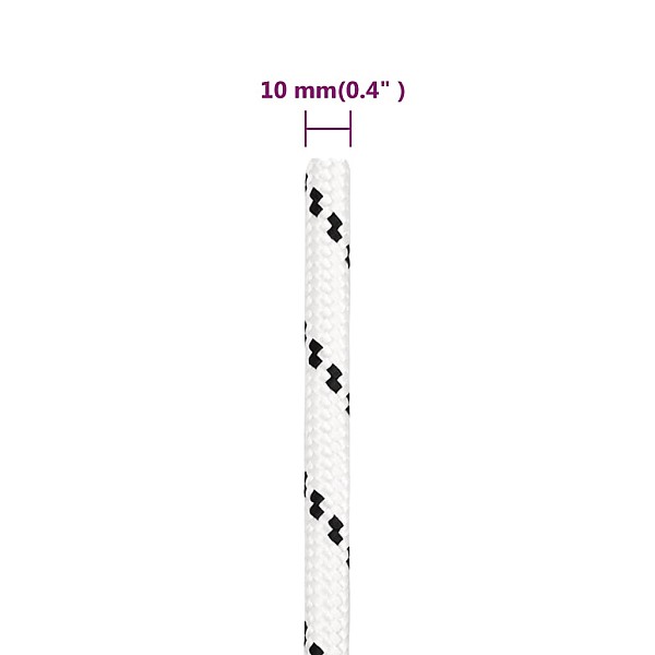 darba virve, balta, 10 mm, 100 m, poliesters