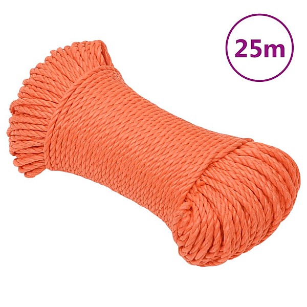 laivu virve, oranža, 3 mm, 25 m, polipropilēns