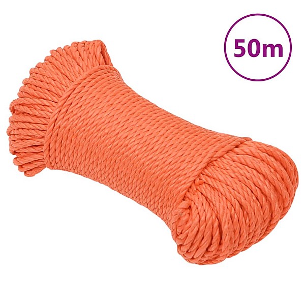 darba virve, oranža, 6 mm, 50 m, polipropilēns