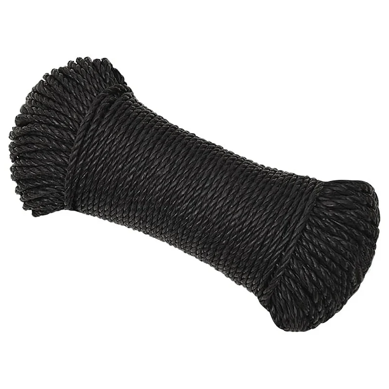 Darbo virvė, juodos spalvos, 3mm, 25m, polipropilenas Darbo virvė, juodos spalvos, 3mm, 25m, polipropilenas