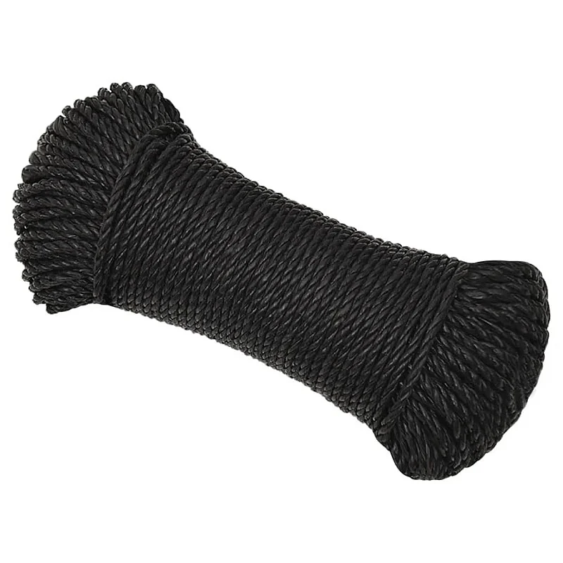 Darbo virvė, juodos spalvos, 3mm, 100m, polipropilenas Darbo virvė, juodos spalvos, 3mm, 100m, polipropilenas