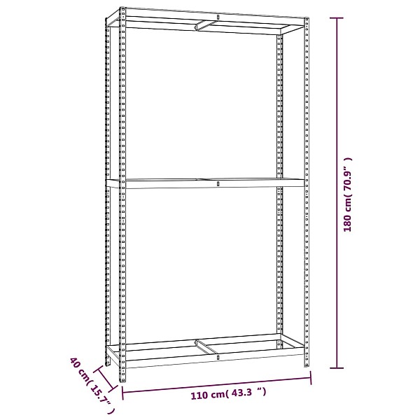 2-līmeņu riepu plaukts, sudrabains, 110x40x180 cm, tērauds