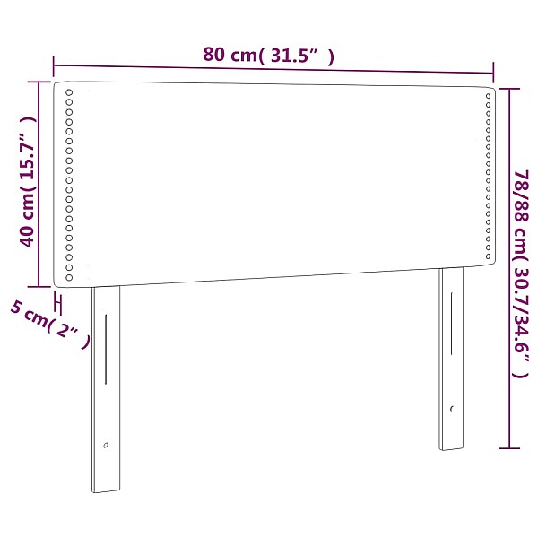 gultas galvgalis, 80x5x78/88 cm, melns samts