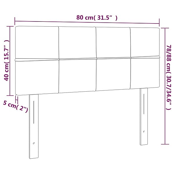 gultas galvgalis, 80x5x78/88 cm, tumši brūns audums