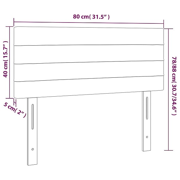 gultas galvgalis, 80x5x78/88 cm, tumši pelēks audums