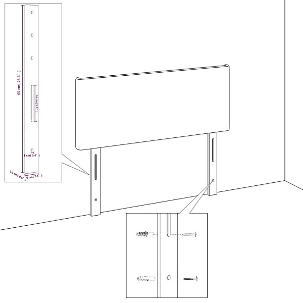 gultas galvgalis, 80x5x78/88 cm, melns audums