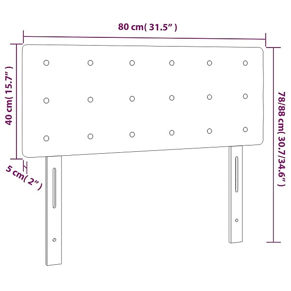 gultas galvgalis, 80x5x78/88 cm, melns audums