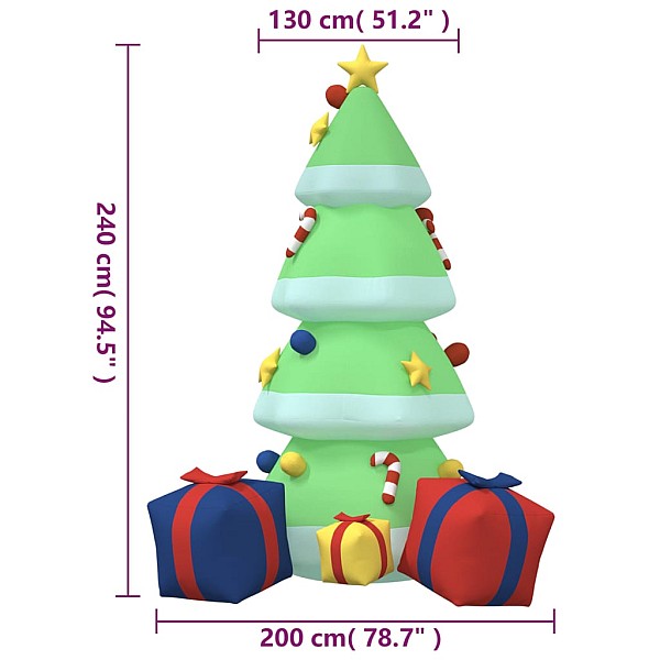 piepūšama Ziemassvētku egle, LED, 240 cm