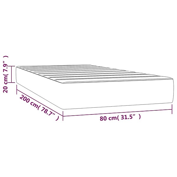 kabatu atsperu matracis, melns, 80x200x20 cm, audums