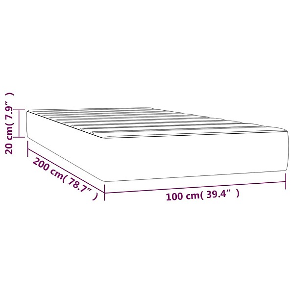 kabatu atsperu matracis, melns, 100x200x20 cm, samts