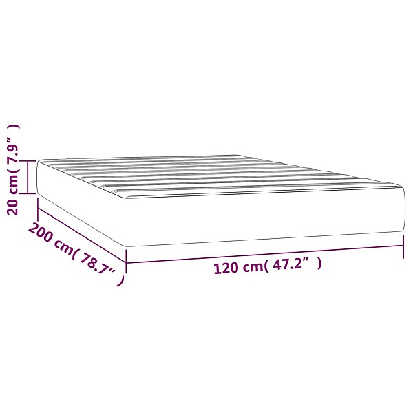 kabatu atsperu matracis, melns, 120x200x20 cm, samts