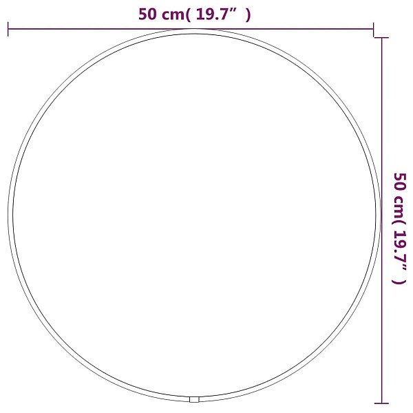 sienas spogulis, sudraba krāsā, Ø 50 cm, apaļš