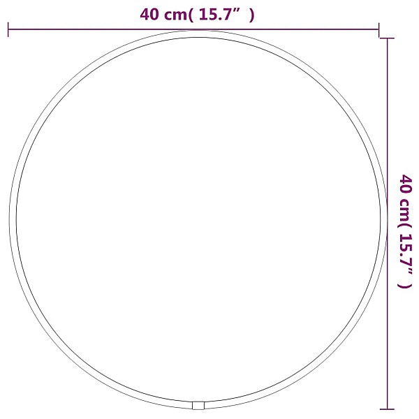 sienas spogulis, melns, Ø 40 cm, apaļš