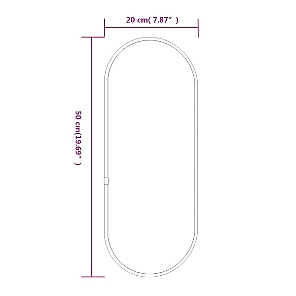 sienas spogulis, zelta krāsā, 50x20 cm, ovāls