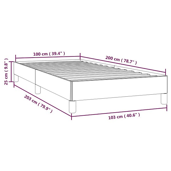 gultas rāmis, melns, 100x200 cm, audums