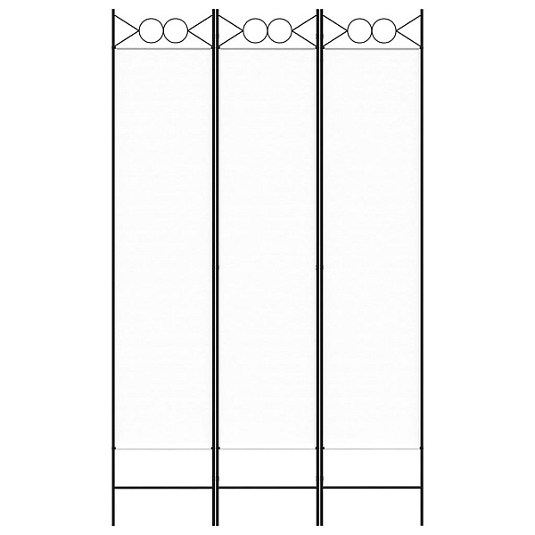 3-paneļu istabas aizslietnis, 120x200 cm, balts audums