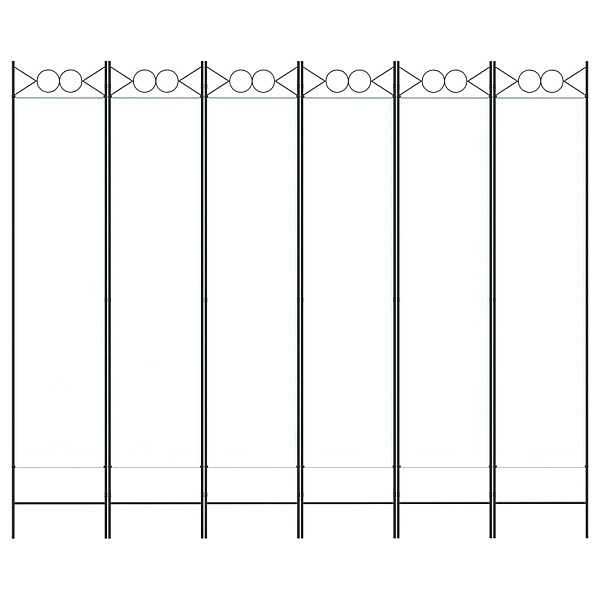 6 paneļu istabas aizslietnis, balts, 240x200 cm, audums