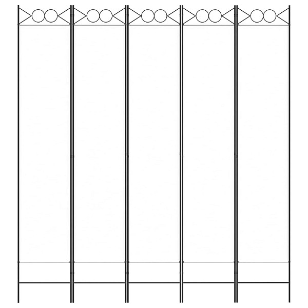 5-paneļu istabas aizslietnis, 200x220 cm, balts audums