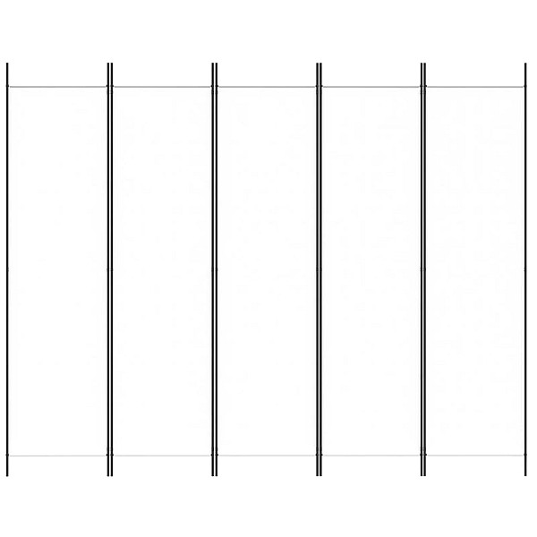 5-paneļu istabas aizslietnis, 250x200 cm, balts audums