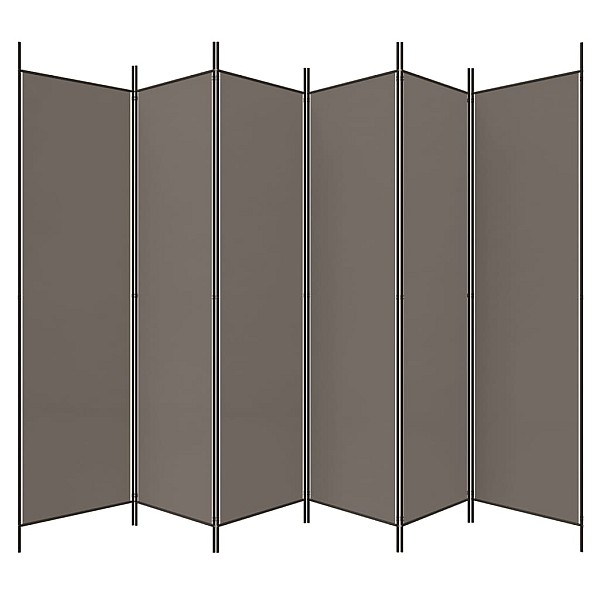 6-paneļu istabas aizslietnis, 300x220 cm, antracītpelēks audums