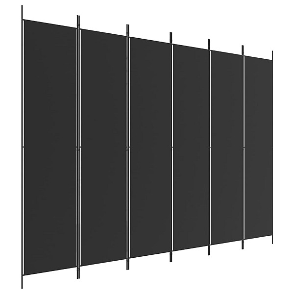 6-paneļu istabas aizslietnis, 300x220 cm, melns audums