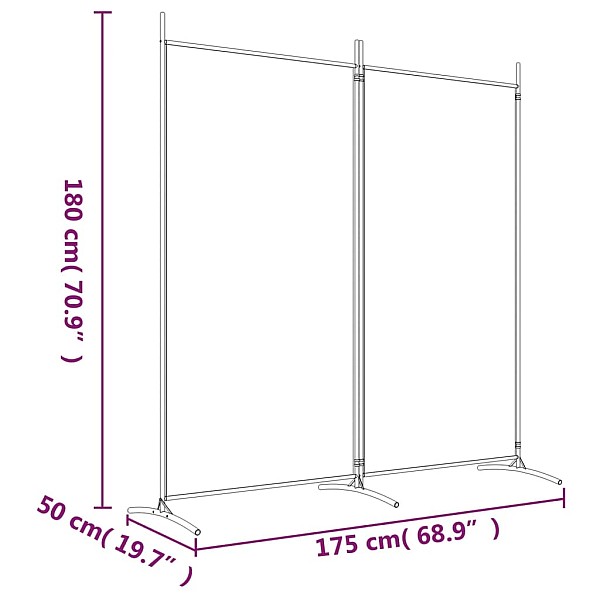 2-paneļu istabas aizslietnis, 175x180 cm, antracītpelēks audums