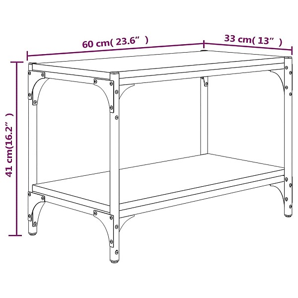 TV galdiņš, ozolkoka krāsa, 60x33x41 cm, inženierijas koks