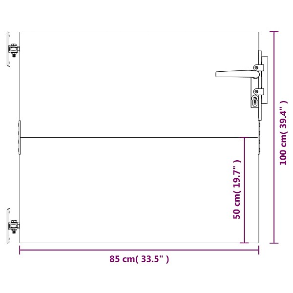 dārza vārti, 85x100 cm, tērauds ar rūsas efektu