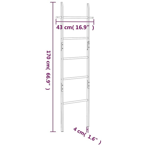 dvieļu pakaramais, 170 cm, valrieksta masīvkoks