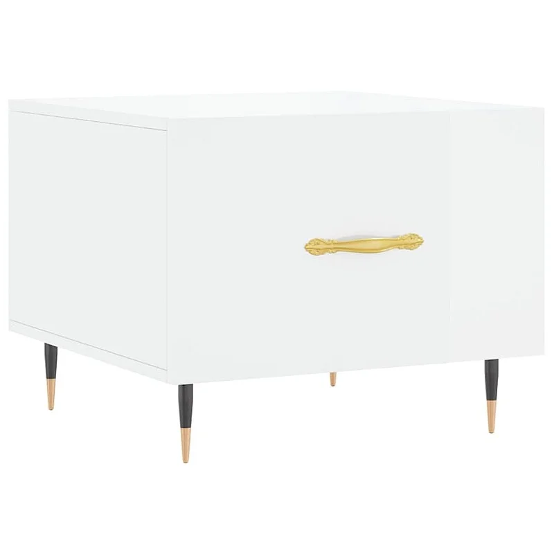 Kavos staliukas, baltas, 50x50x40cm, apdirbta mediena, blizgus Kavos staliukas, baltas, 50x50x40cm, apdirbta mediena, blizgus