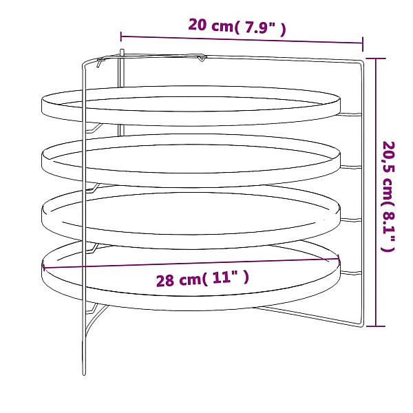 picas pannas, 4 gab., ar statīvu, Ø 28 cm, tērauds