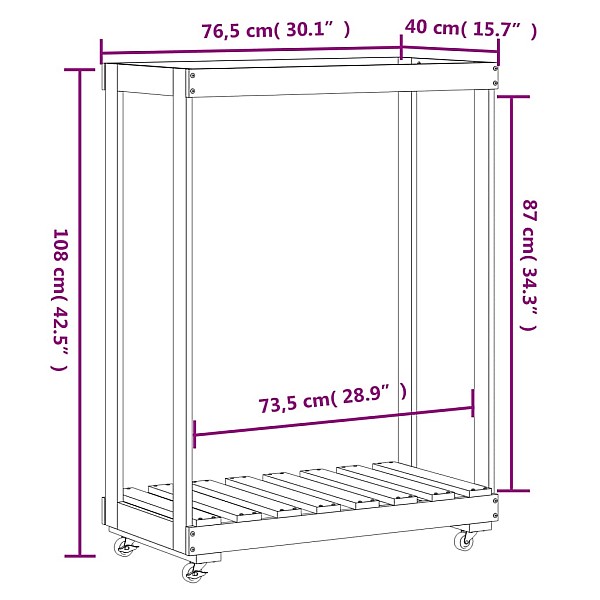 malkas statīvs ar riteņiem, 76,5x40x108 cm, priedes koks