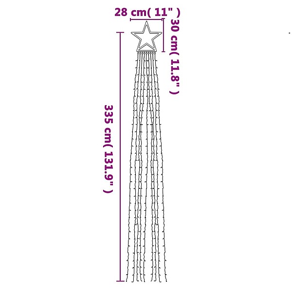 Ziemassvētku eglītes gaismiņas, 320 LED, zilas, 375 cm