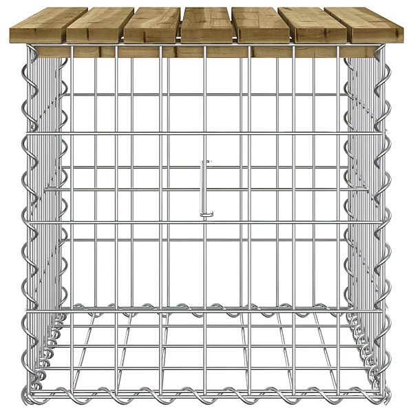 dārza sols, gabiona dizains, 43x44x42 cm, priedes koks