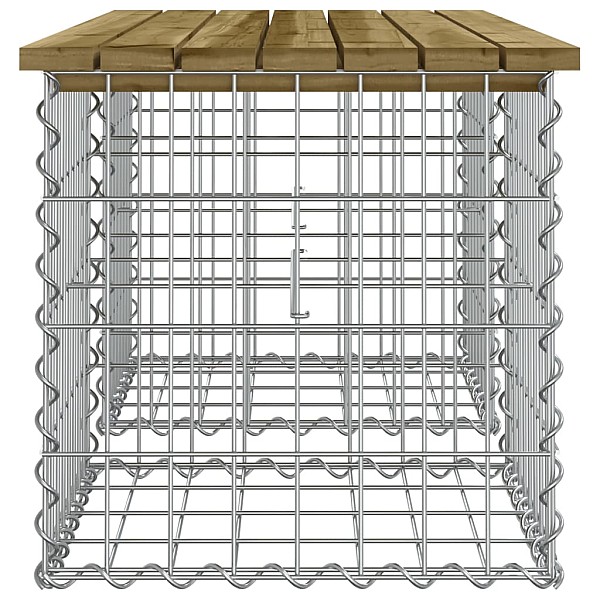 dārza sols, gabiona dizains, 103x44x42 cm, priedes koks